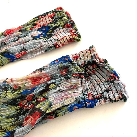 Anthropologie The Marais Printed Chiffon Maxi Dress Size XS Sheer Ruffled Tiers - Picture 12 of 16